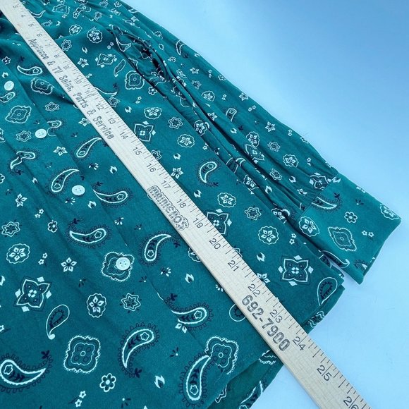 Rails Jesabel Forest Bandana Button Collar Top Shirt Women's Small Green Paisley - Picture 12 of 16